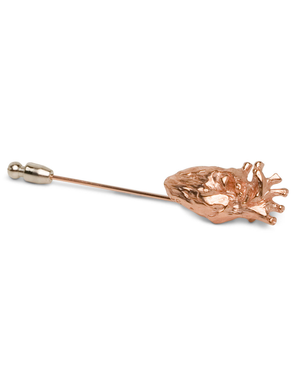 Rose Gold Anatomical Heart Lapel Pin