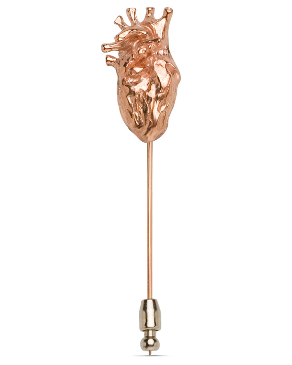 Rose Gold Anatomical Heart Lapel Pin