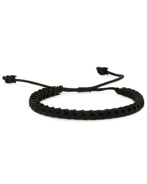 Snake Vertebrae Black Woven Bracelet