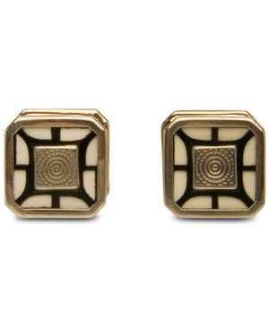 Sterling Silver White Gold Celluloid Snap Cufflinks
