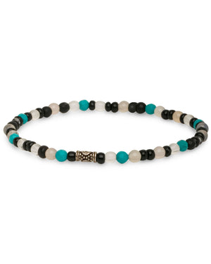 Turquoise, Moonstone and Horn Beaded Bracelet