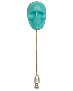 Turquoise Mummy Skull Lapel Pin