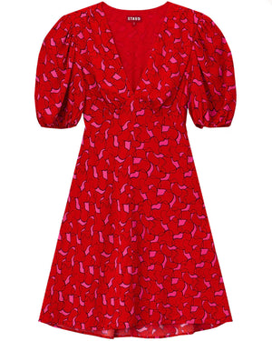 Cherry Abstract Print Milla Mini Dress
