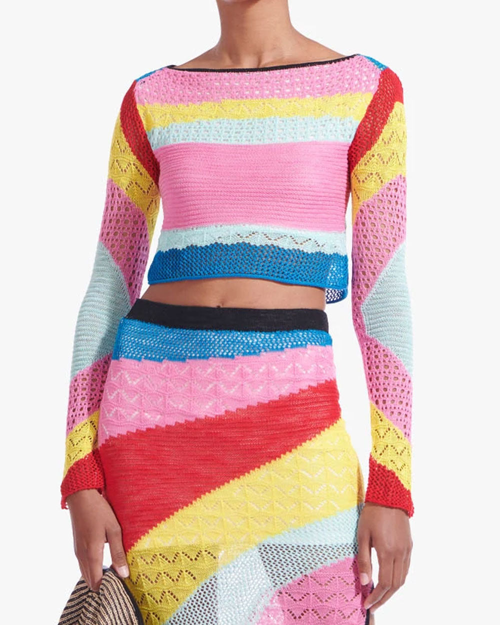 Rainbow Stripe Crochet Lumison Top