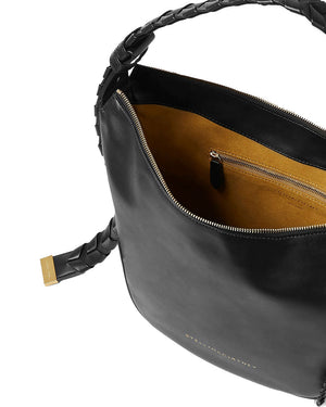 Medium Zip Shoulder Bag in Black
