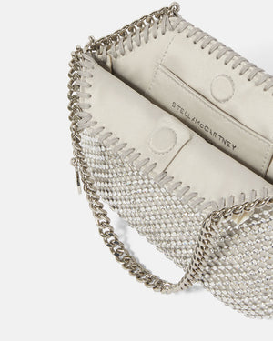 Falabella Mini Crystal Mesh Bag in Silver