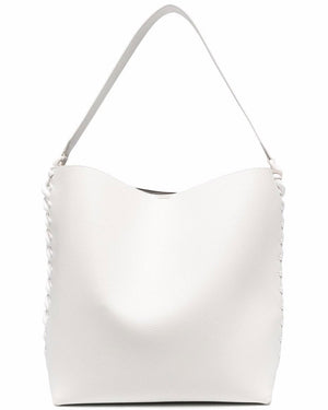 Frayme Embossed Grainy Tote in Pure White