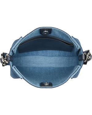 Mini Denim Crossbody Bag in Smoky Blue