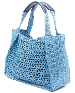 Raffia Crossbody Bag in Blue