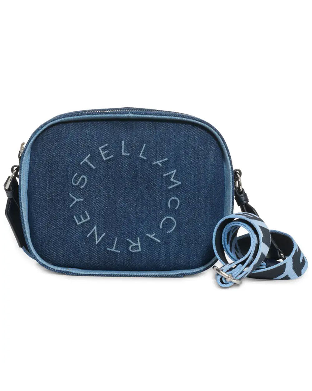 Small Logo Denim Camera Bag in Smoky Blue