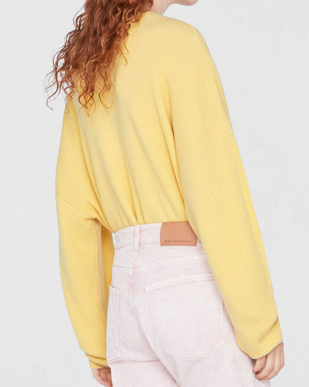 Yellow Embellished Knit Sweater