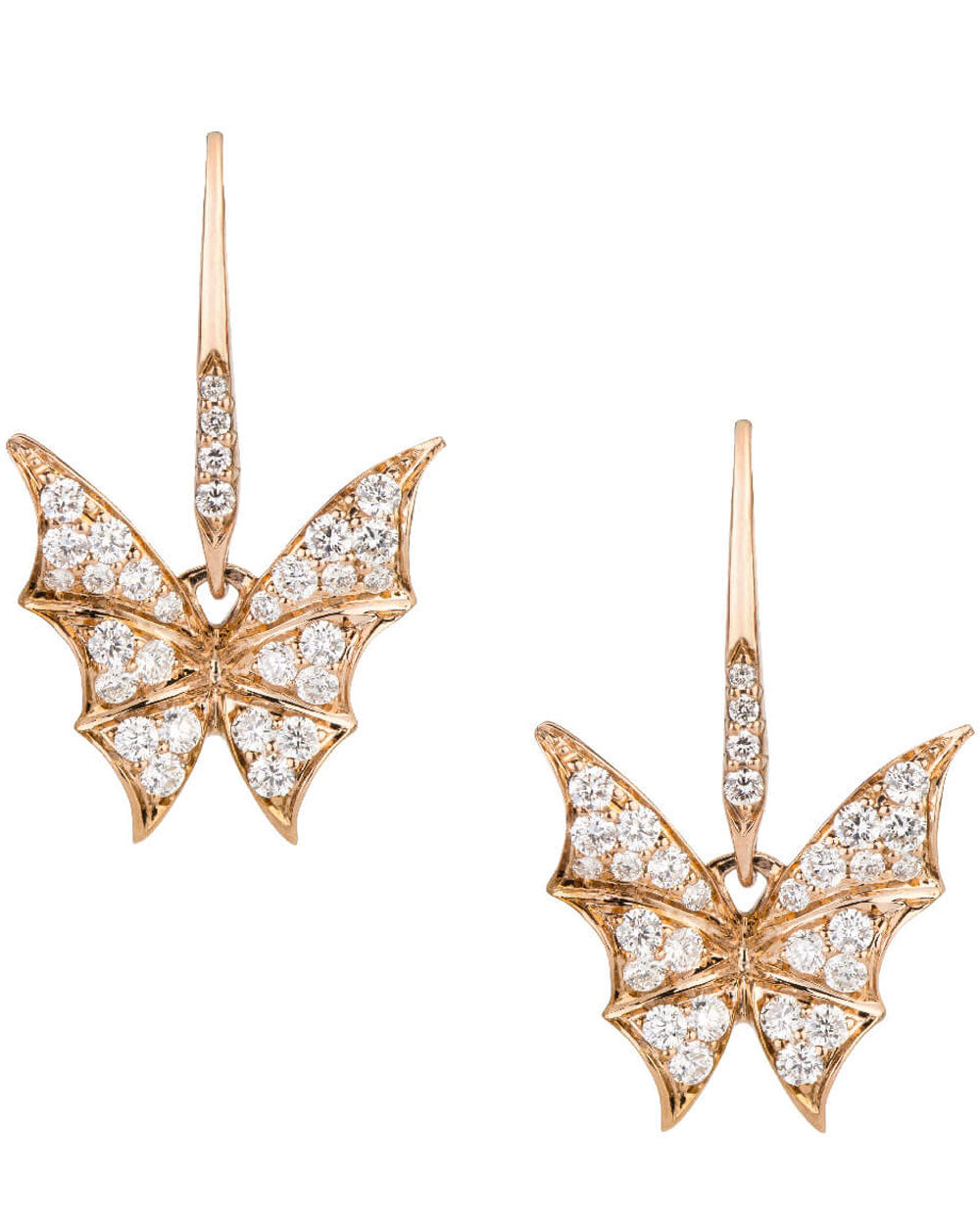 Rose Gold Fly By Night Pave Diamond Small Earrings