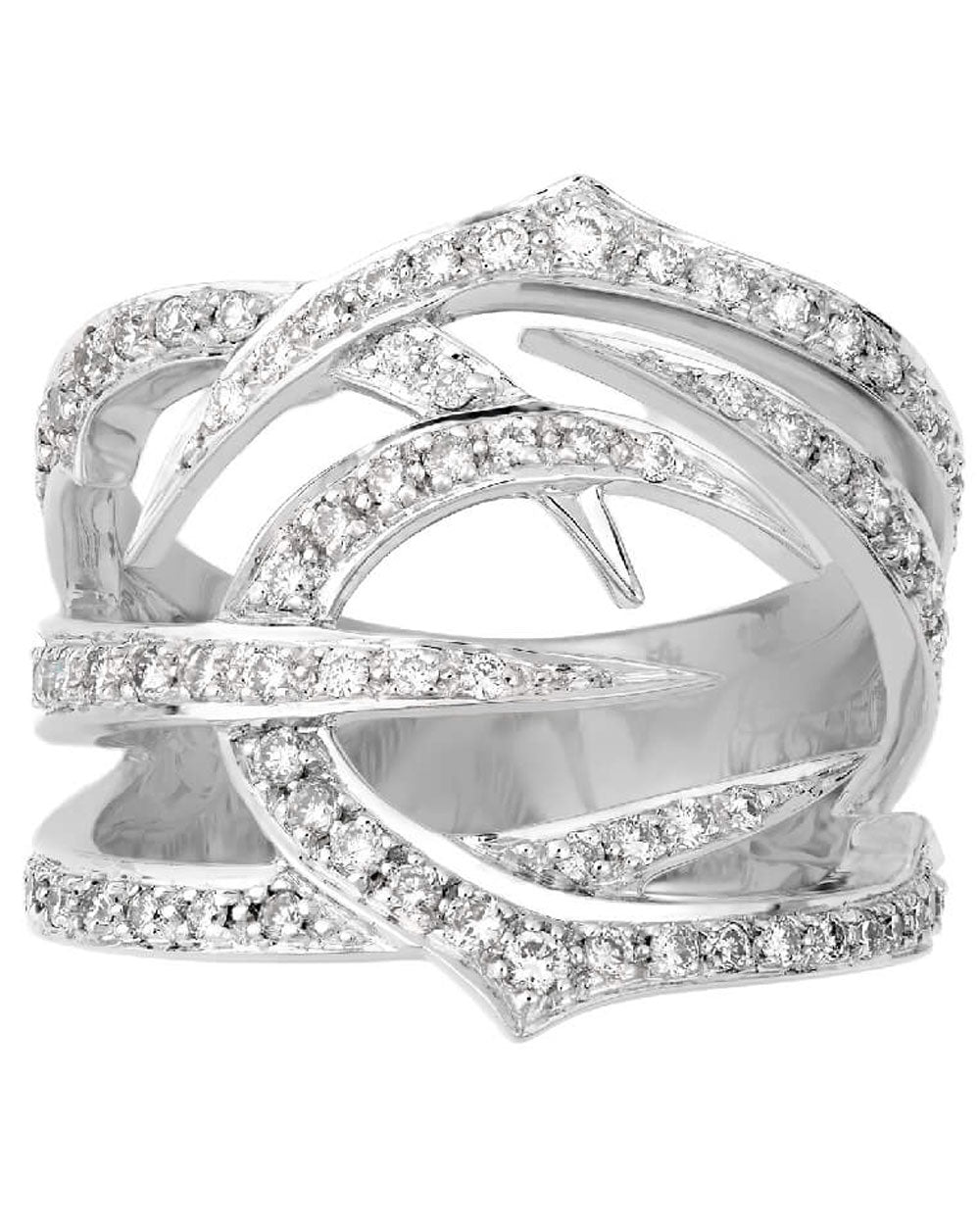 White Gold Diamond Thorn Ring