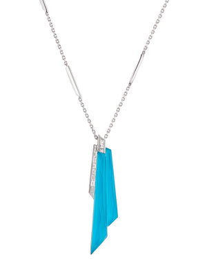 Turquoise Crystal Haze Shard Pendant Necklace