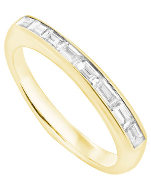 Yellow Gold Baguette Diamond Stack Ring