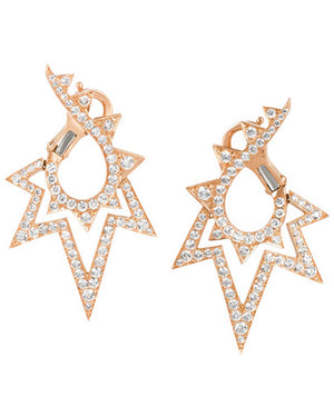 Rose Gold Pave Diamond Lady Stardust Earrings