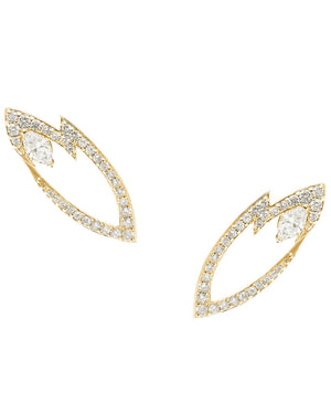 Yellow Gold Marquise Diamond Thorn Earrings