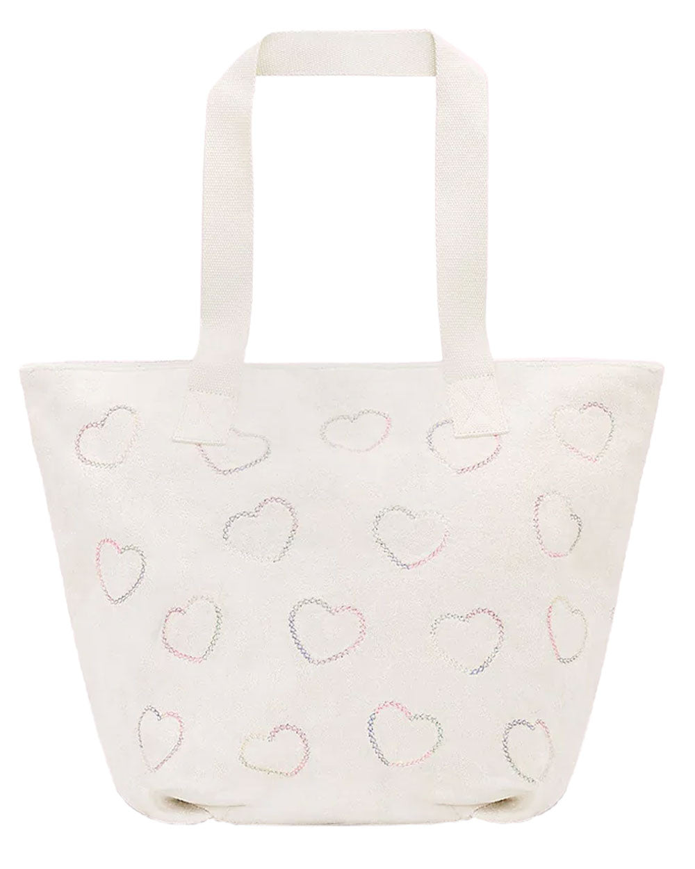Heart Embroidered Terry Tote