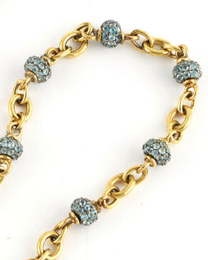 18k Gold Aquamarine Beaded Necklace