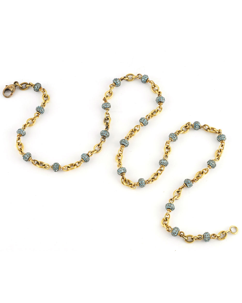 18k Gold Aquamarine Beaded Necklace