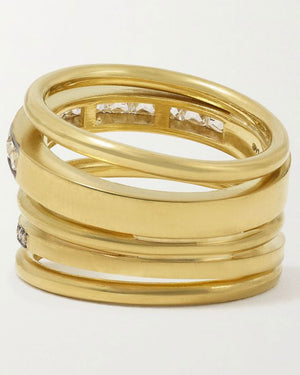 18k Gold Diamond Spiral Ring