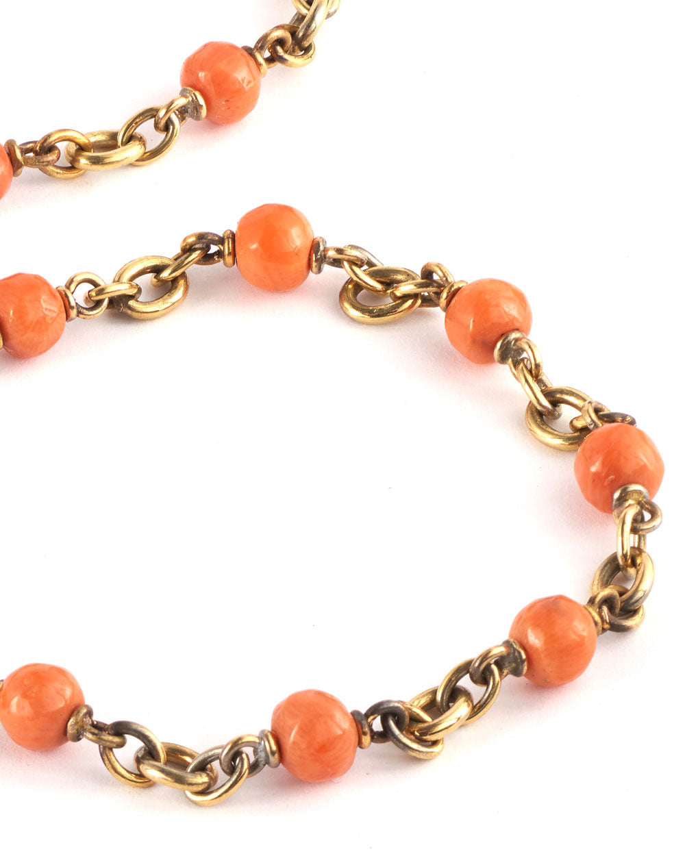 18k Gold Vintage Coral Necklace