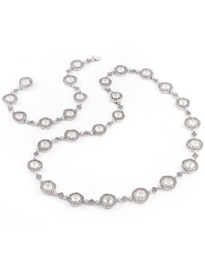 18k White Gold Diamond Necklace and Bracelet Set