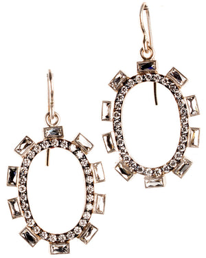 18k White Gold Diamond Petal Earrings