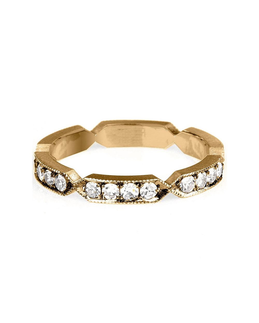 18k Yellow Gold Pinch Stack Diamond Ring