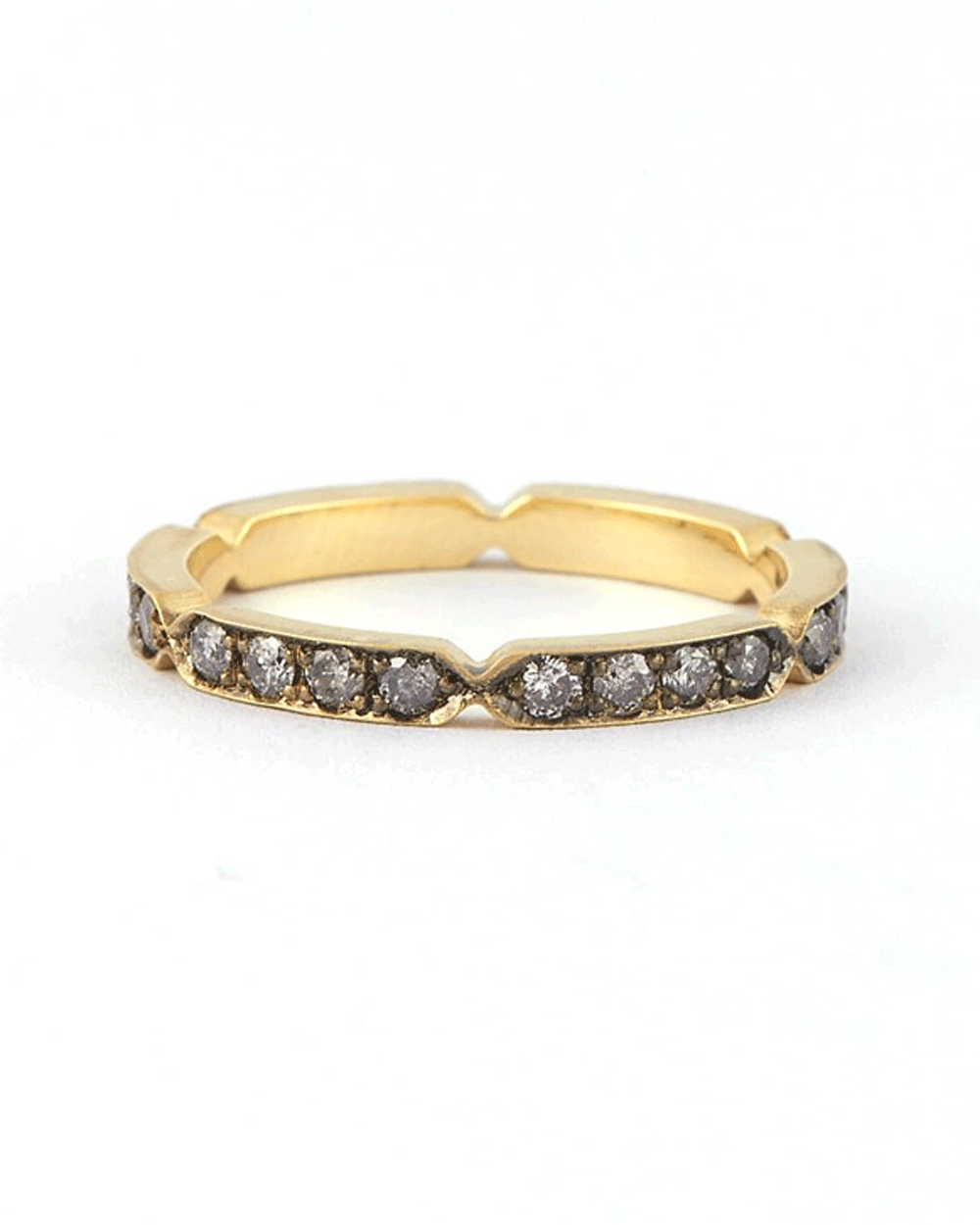 18k Yellow Gold Pinch Diamond Ring