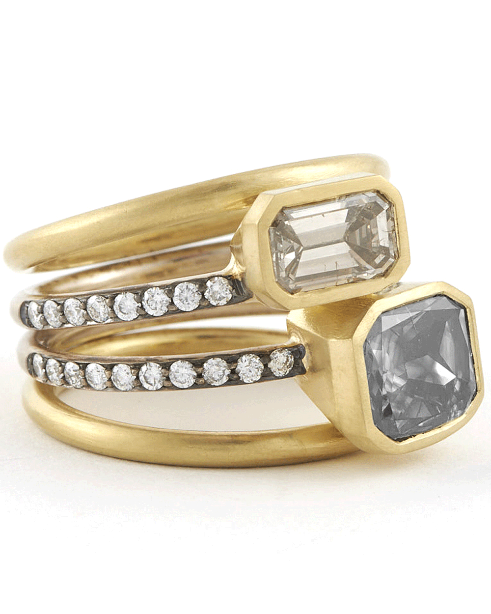 18k Yellow Gold Diamond Moi and Toi Spiral Ring