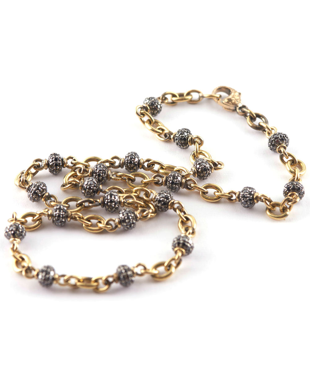 Black Diamond Confetti Chain Link Necklace