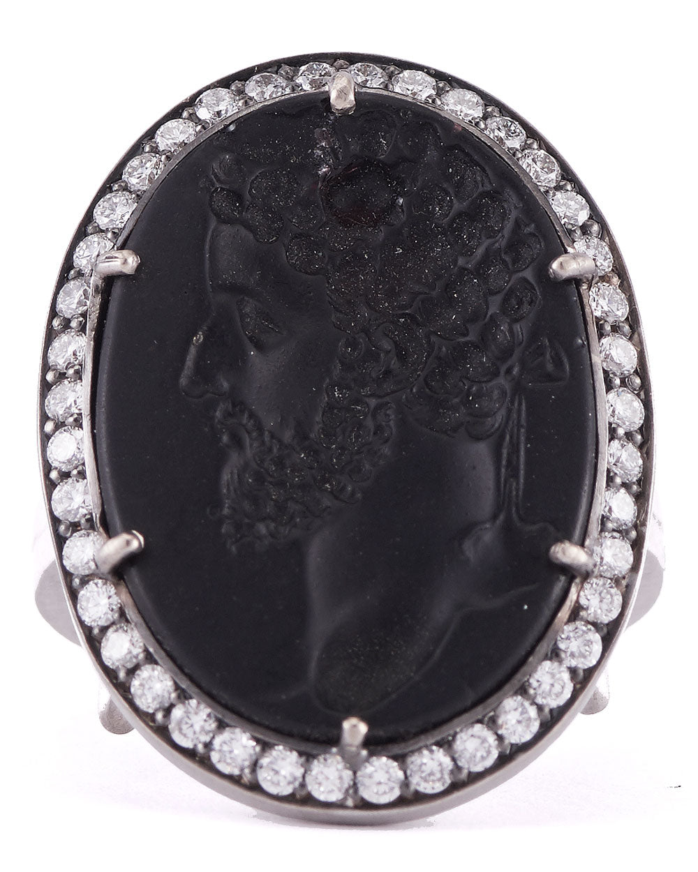 Black Venetian Cameo Ring