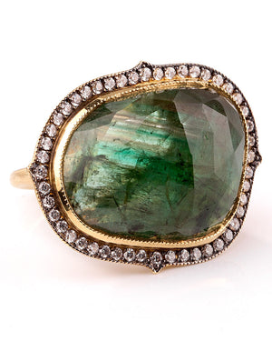 Emerald and Diamond Thorn Ring