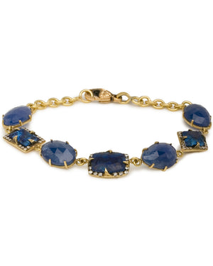 Azurite and Sapphire Link Bracelet