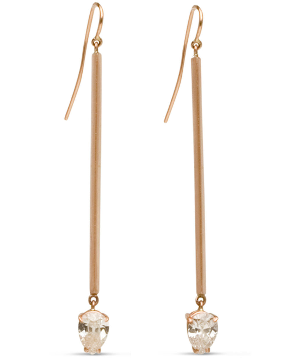 Rose Gold Diamond Stick Earrings