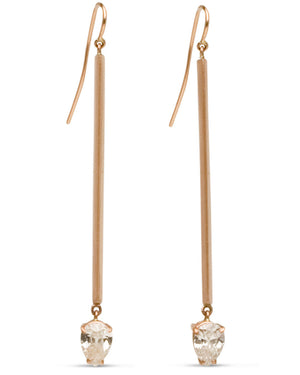Rose Gold Diamond Stick Earrings