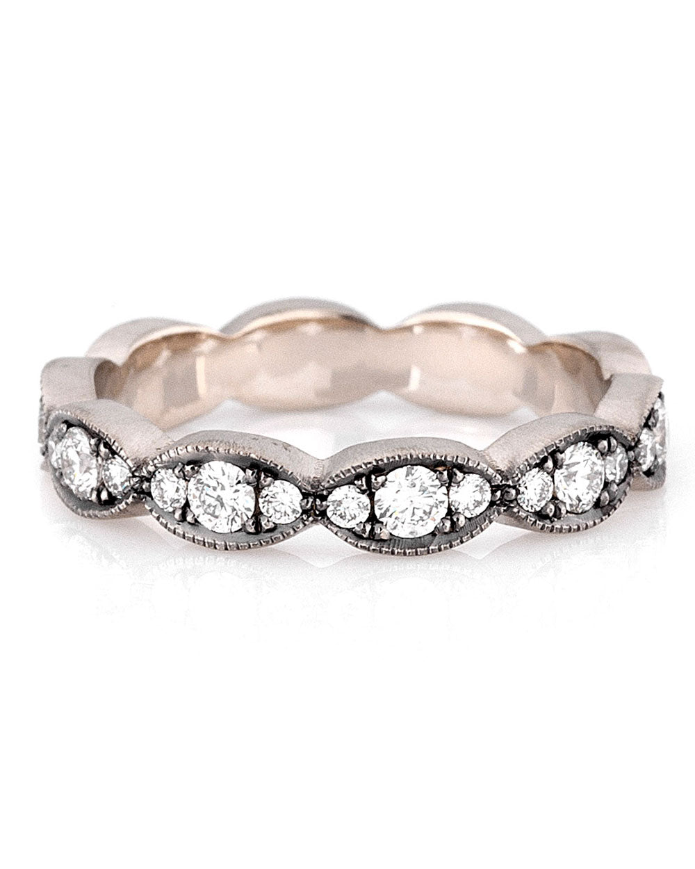 White Gold Diamond Moval Ring Band