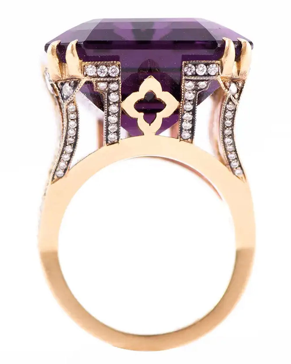 Amethyst and Diamond Cocktail Ring