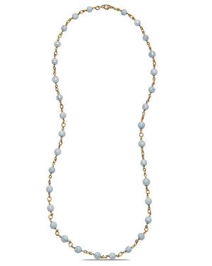 Yellow Gold Denim Opal Beaded Link Necklace