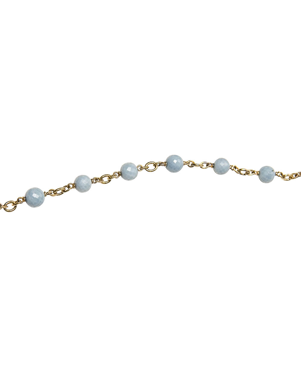 Yellow Gold Denim Opal Beaded Link Necklace