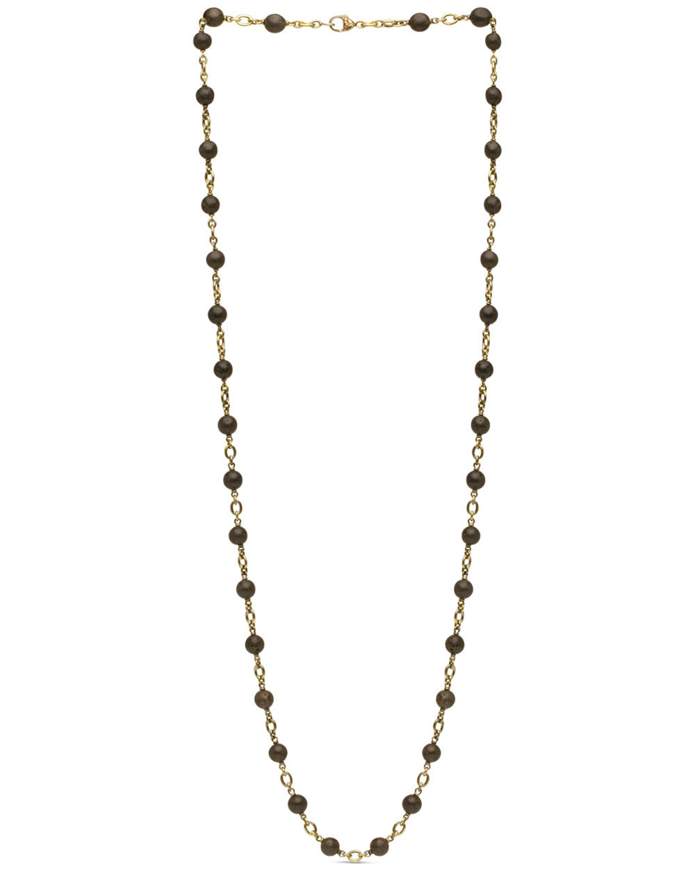 Yellow Gold Dolomite Bead Link Necklace