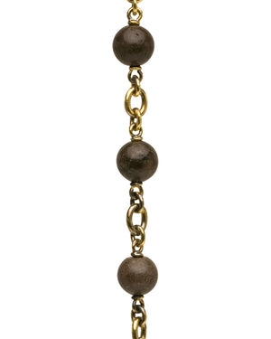 Yellow Gold Dolomite Bead Link Necklace