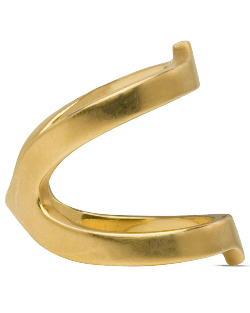 Yellow Gold Rail Ring with Thorns