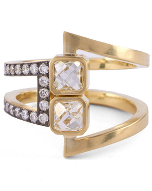 Yellow Gold Round Brilliant Cut Diamond Sylva Ring