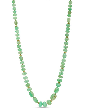 Yellow Gold and Emerald Beaded Necklace