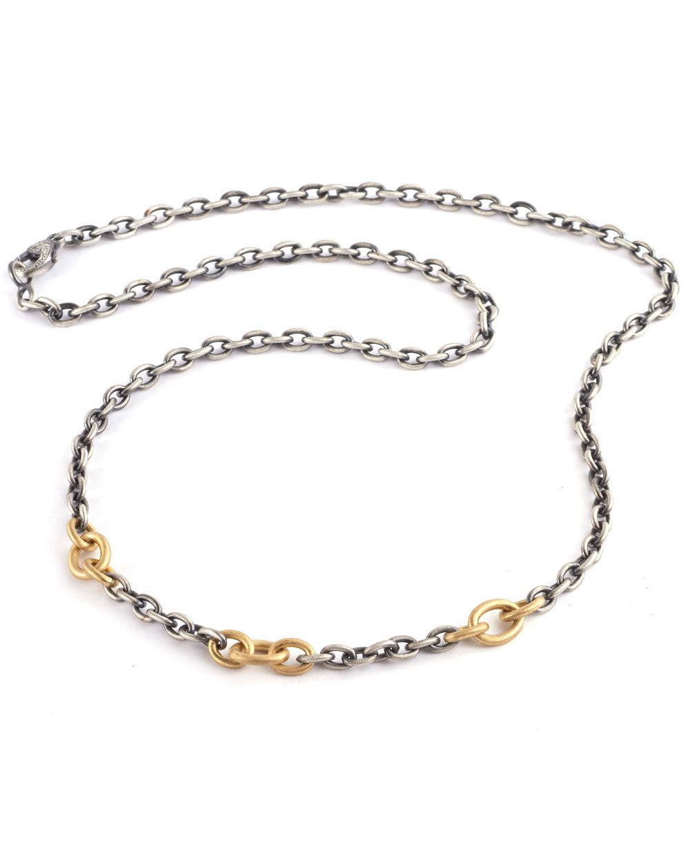 Yellow Gold and Platenite Chain Link Necklace
