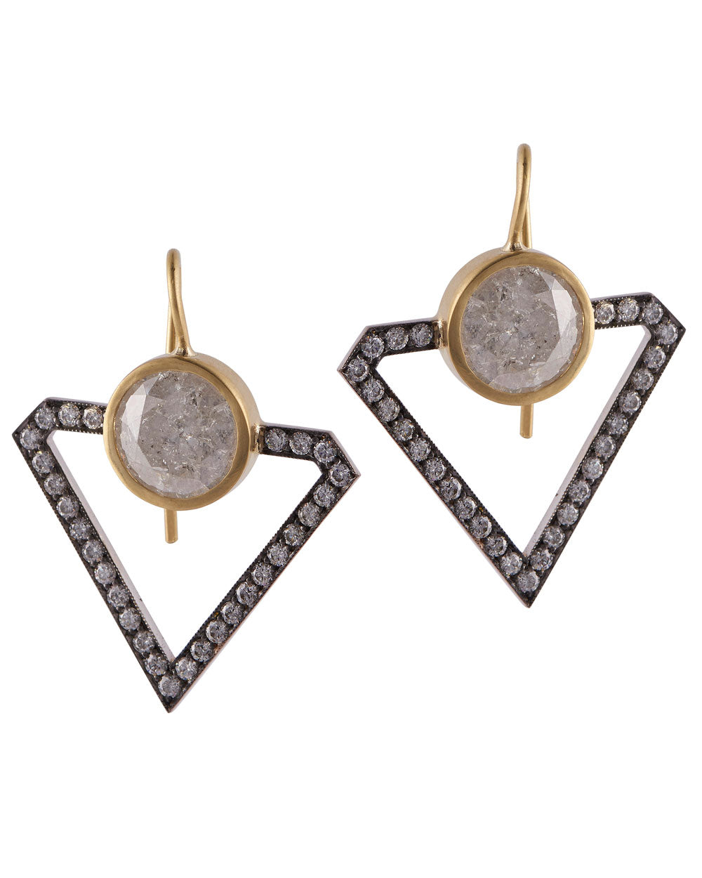 Yellow and White Gold Diamond Electra Earrings