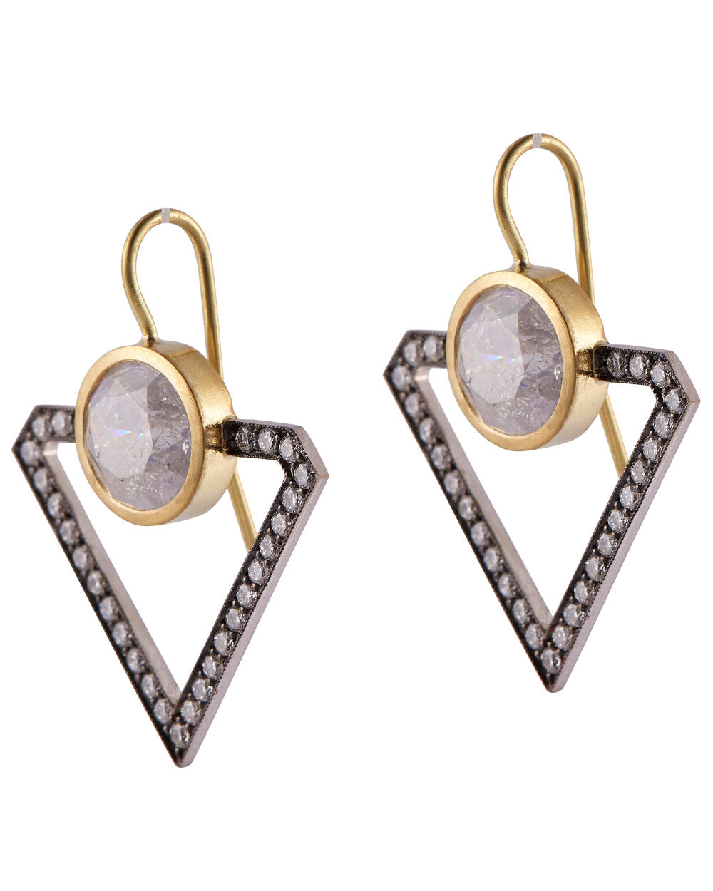 Yellow and White Gold Diamond Electra Earrings