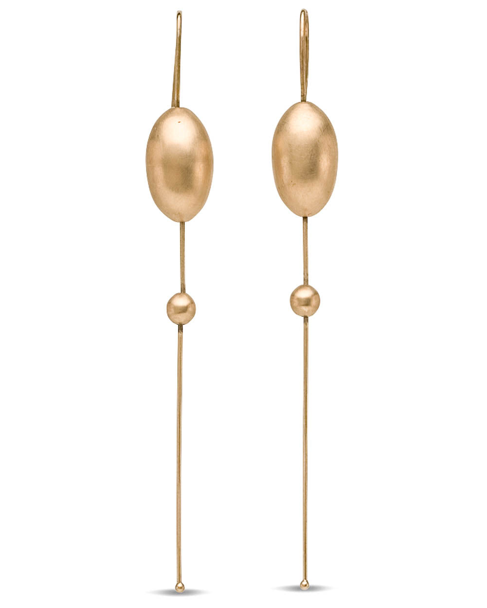 14K Gold Large Egg Chain Earrings